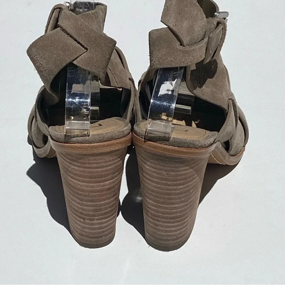 MARC FISHER Women’s Suede Valen peep toe sandals booties adjustable ankles 7.5 - Picture 5 of 8